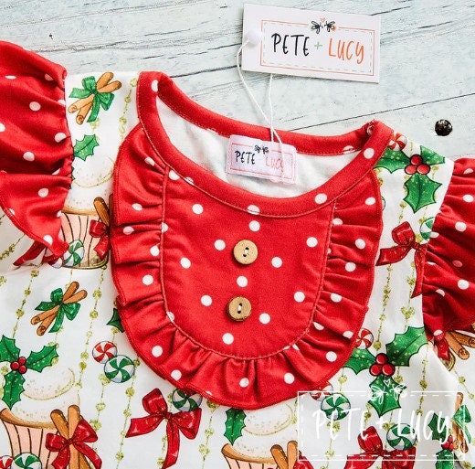 Pete + Lucy Christmas Mistletoe Infant Romper