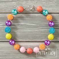 Pete + Lucy Colorful Space Bubble Gum Chunky Kids Necklace