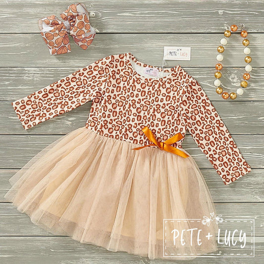 Pete + Lucy Basketball Safari Long Sleeve Tulle Tutu Dress