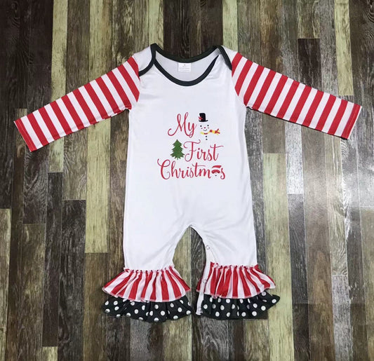 My First Christmas Girl's Romper