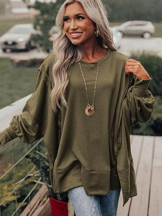 Green Long Sleeve Women's Top