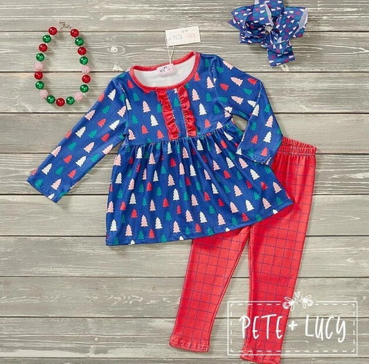 Pete + Lucy Plaid Christmas Two-Piece Pant Set