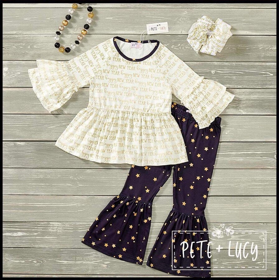 Pete + Lucy Have A Great New Year! Two-Piece Bell Bottom Pant Set