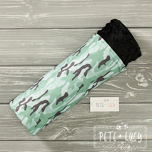 Pete + Lucy Grey Camo Minky Blanket