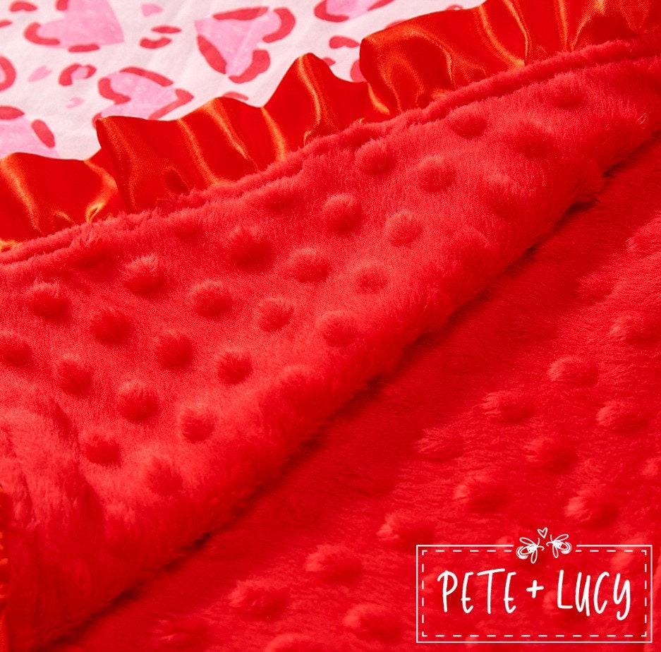 Pete + Lucy Lovely Leopard Valentines Minky Blanket