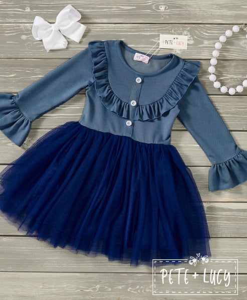 Pete + Lucy Cool Blue Tulle Dress