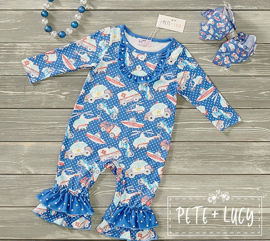 Pete + Lucy Rescue Me Long Sleeve Romper