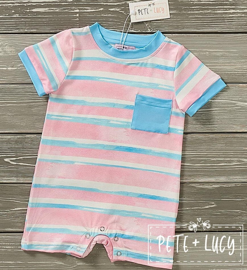 Pete + Lucy Easter Egg Festival Short Sleeve boy Infant Romper