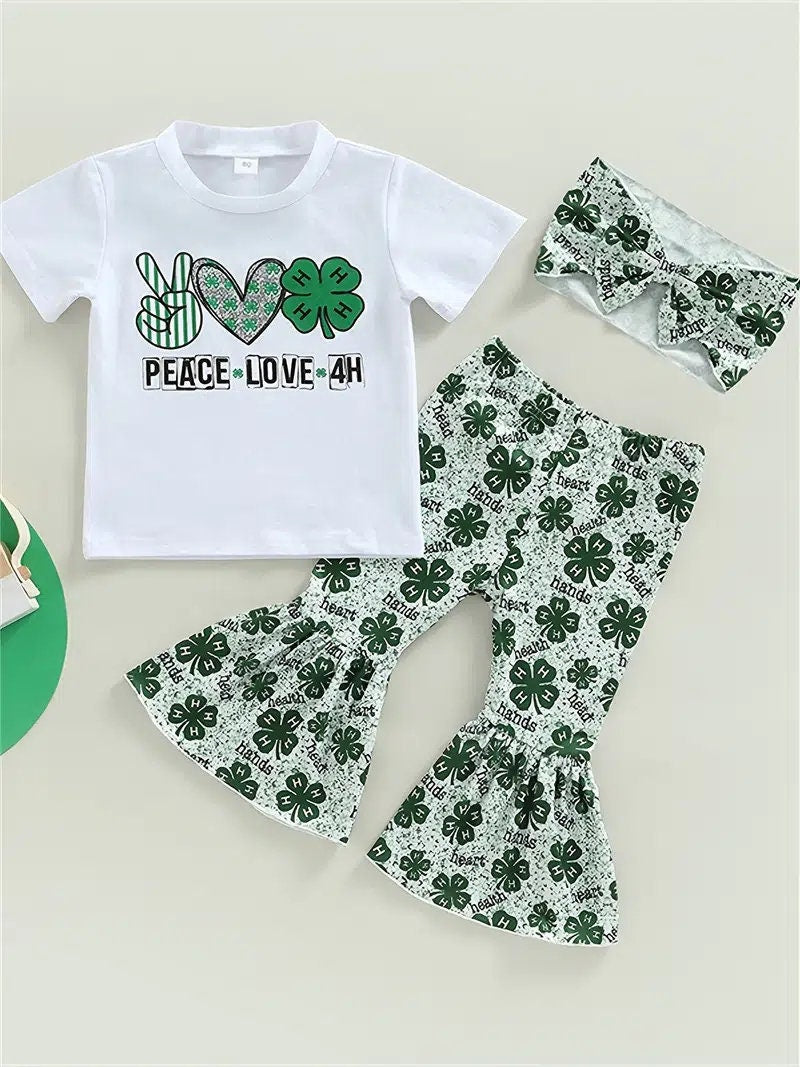 Peace Love and 4H Bell Bottom Pant set