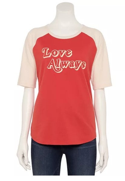 Women's Sonoma Goods For Life® Elbow Sleeve Baseball Graphic Tee Love Always