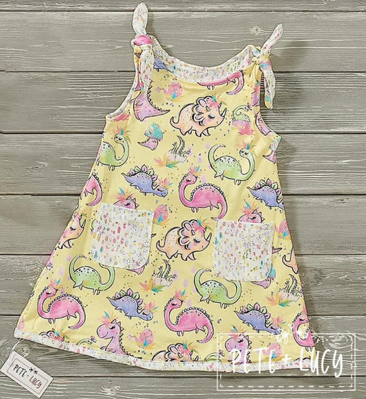 Pete + Lucy Dashin' Dinos Reversible Dress