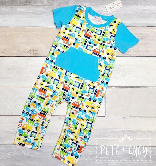 Pete + Lucy Let's Build Boy Romper