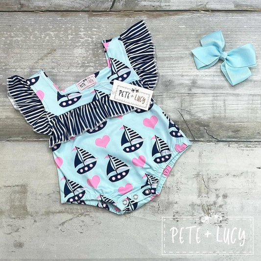 Pete + Lucy Sail Away Infant Romper