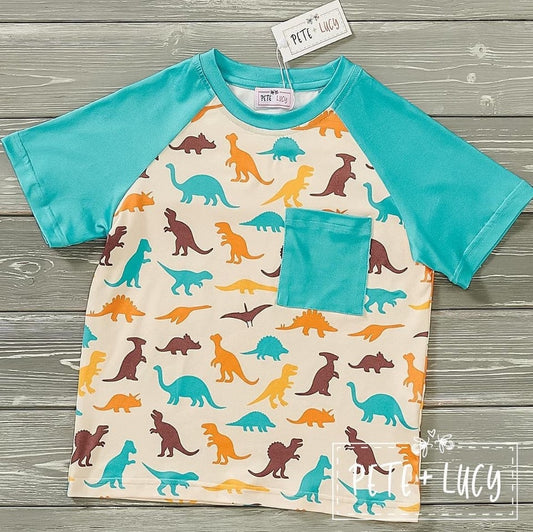 Pete + Lucy Delightful Dinosaurs Boy Top