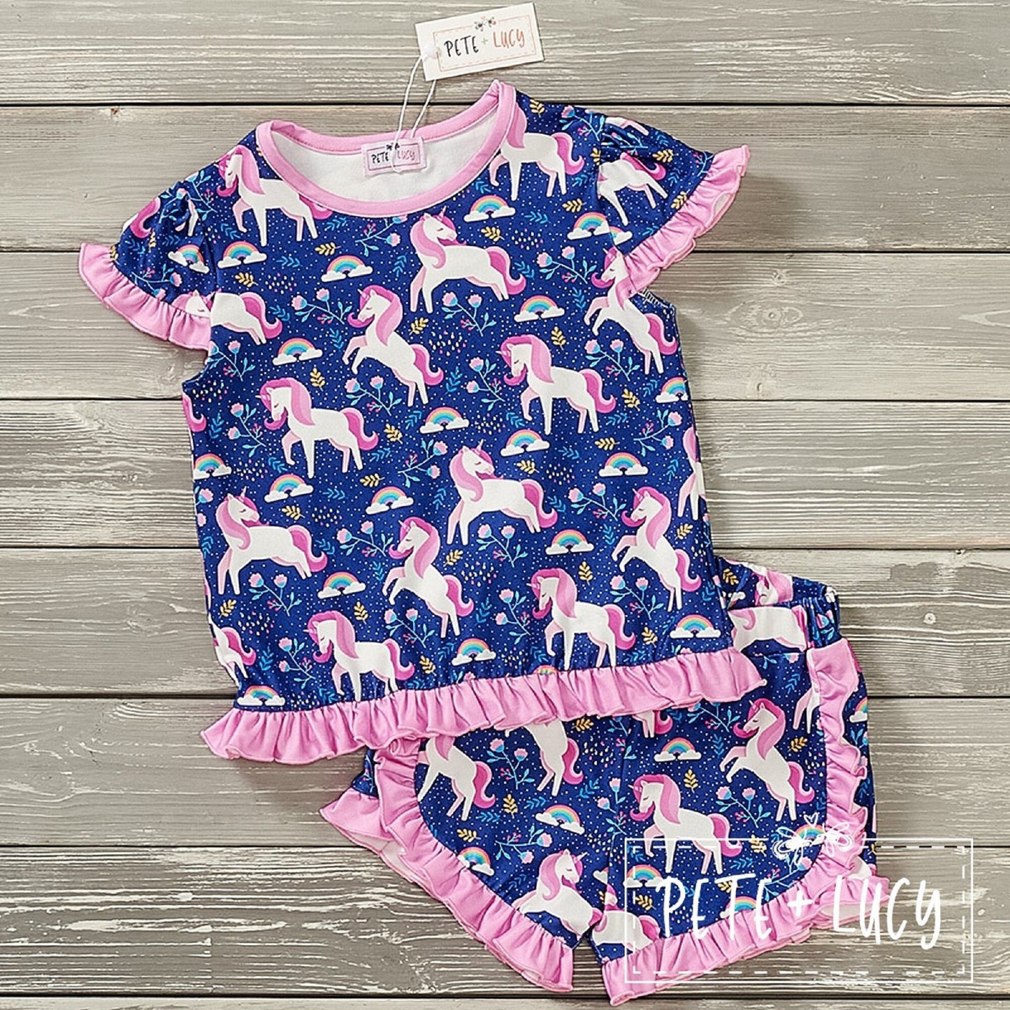 Pete & Lucy Mystical Unicorn Loungewear Short Sleeve