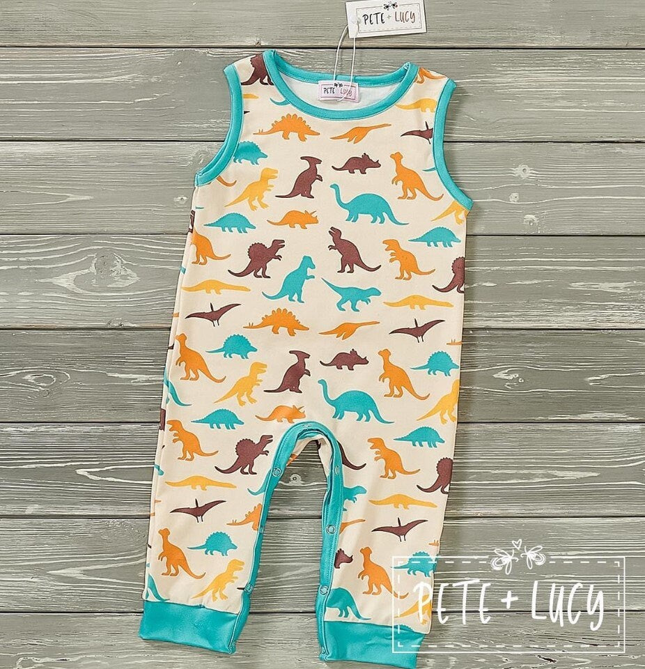 Pete + Lucy Delightful Dinosaurs Infant Romper