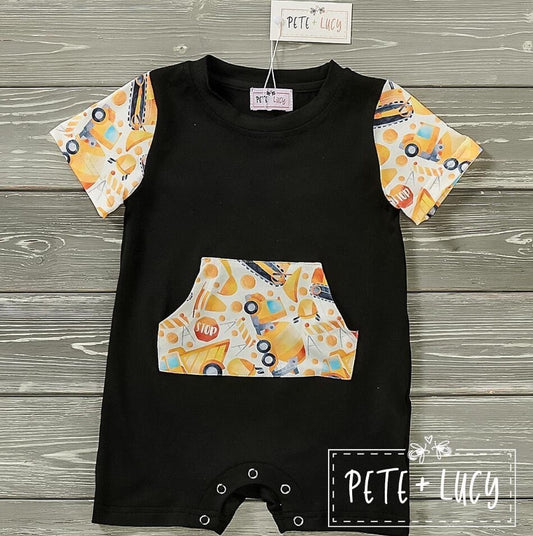 Pete + Lucy Under Construction Infant Romper