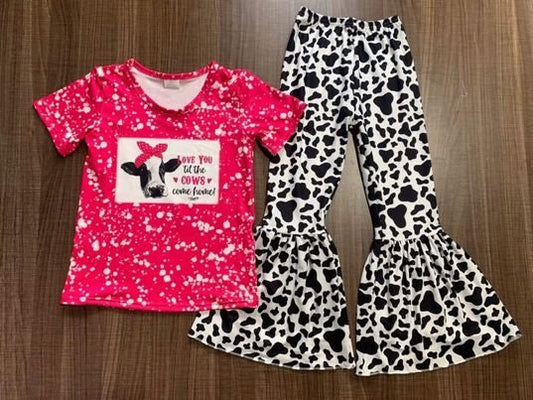 Love You Until The Cows Come Home Two-Piece Bell Bottom Pant Set