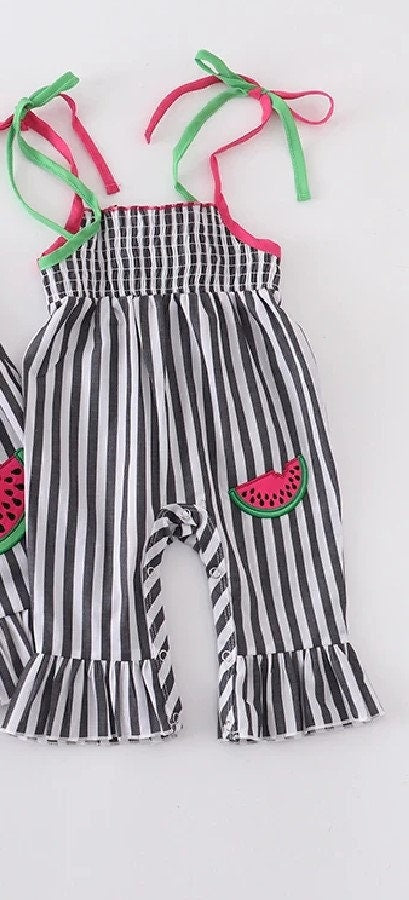 Black & White Watermelon Romper