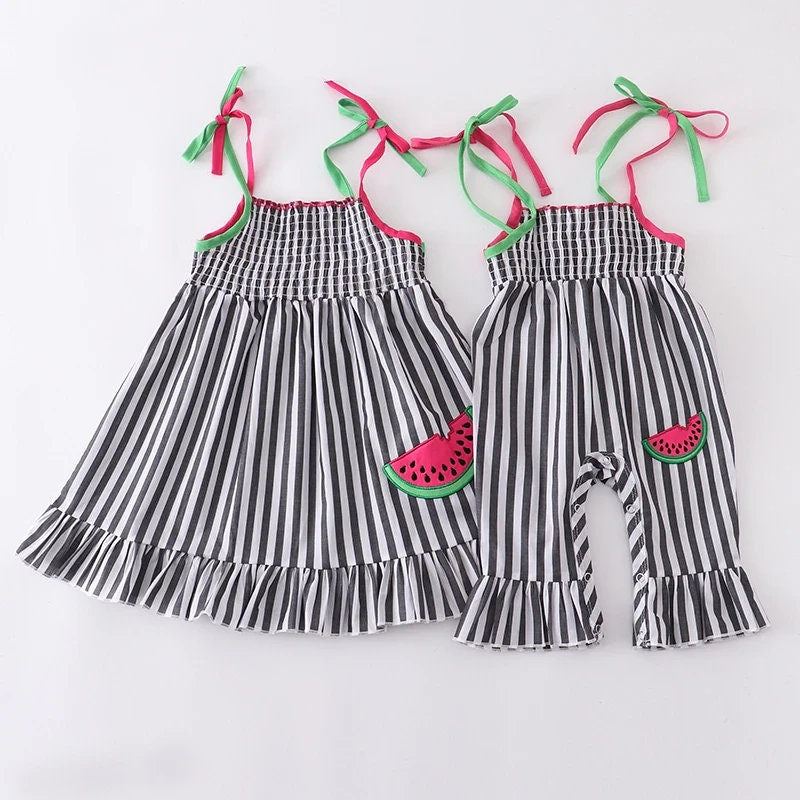 Black & White Watermelon Romper