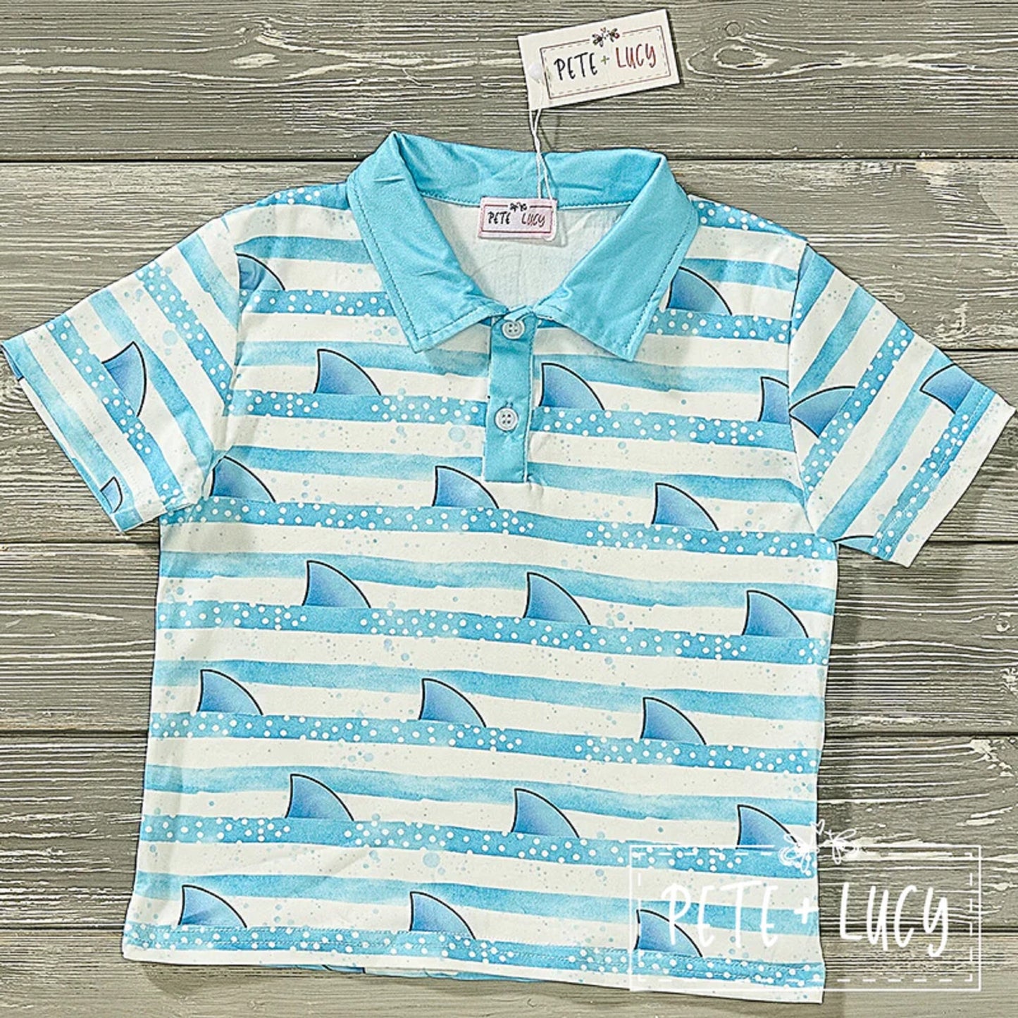 Pete & Lucy Sharp as a Shark Boys Short Sleeve Shirt