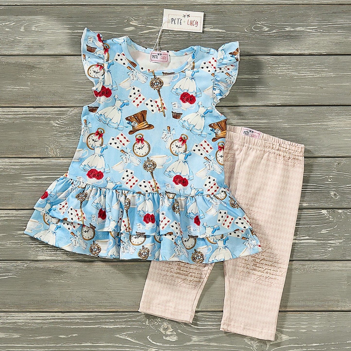 Pete & Lucy Oh Wonderland Girls Capri Set