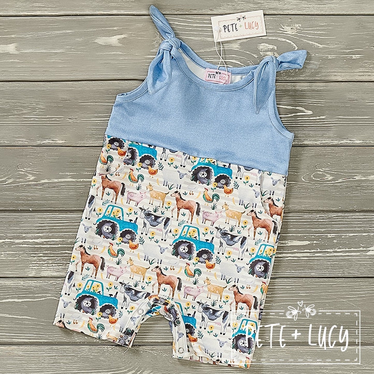 Pete & Lucy Down on the Farm Unisex Romper