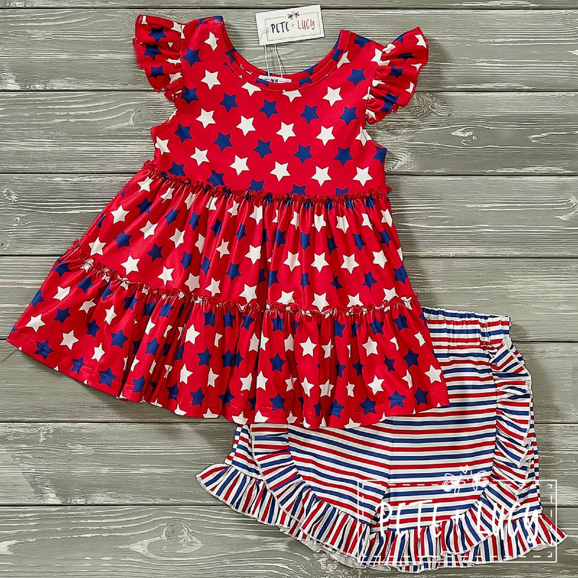 Baby girl romper fourth of online July Pete and Lucy