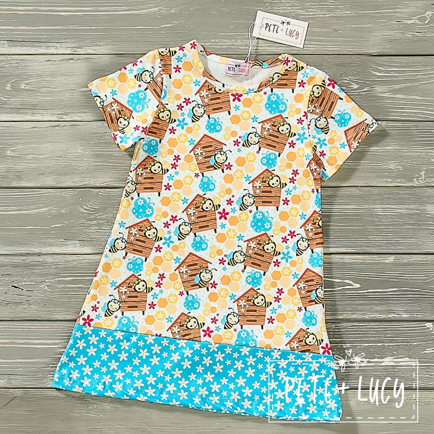 Pete & Lucy Bee Happy Short Sleeve Dress